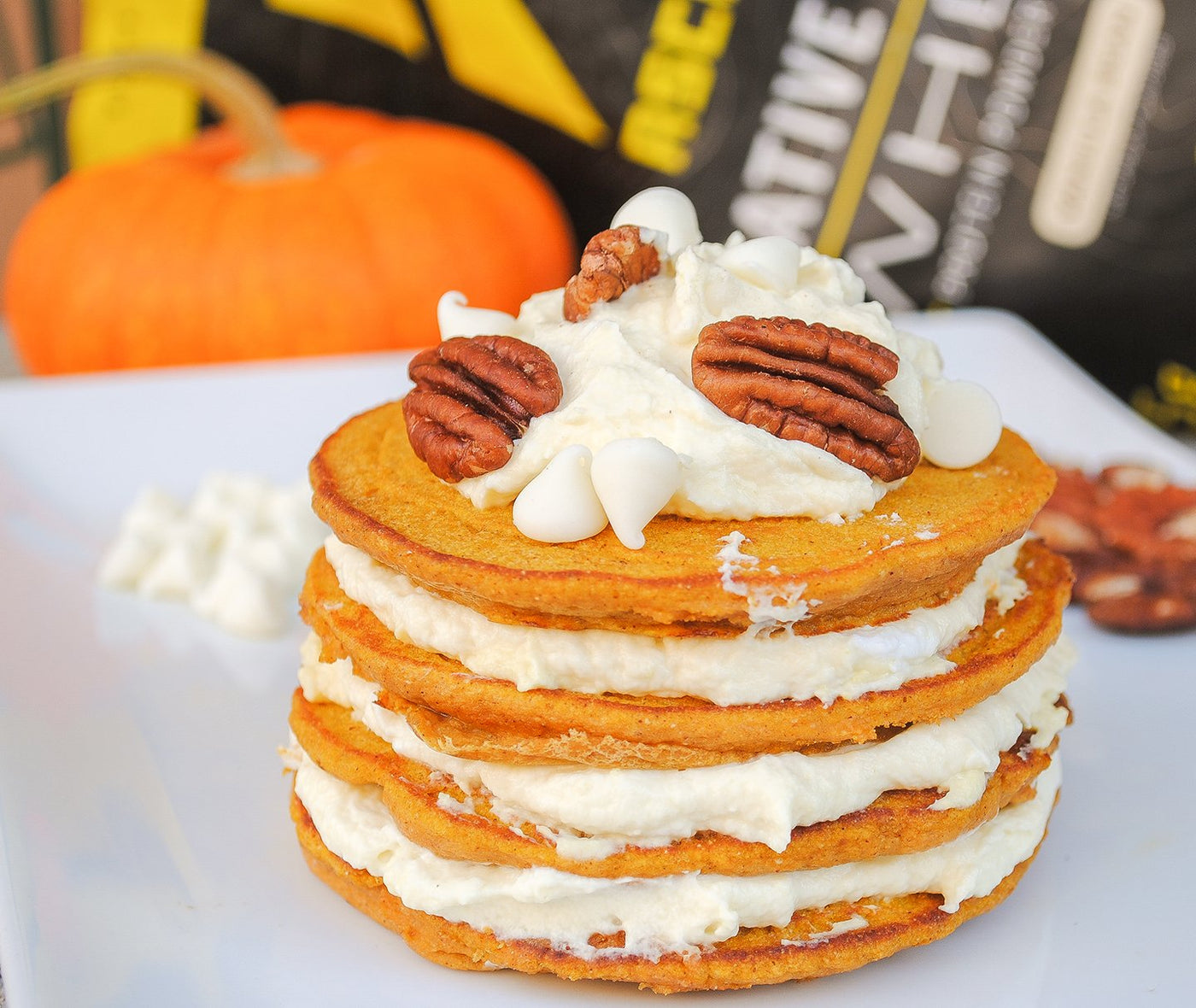 White Chocolate Pumpkin Protein Powder Pancake Recipe