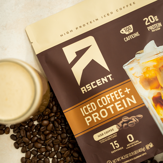 iced coffee plus protein powder